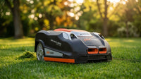 28-Volt 7 In. Robot Lawn Mower, Brushless Wheel Motors, Cloudhawk App and Wifi Control, 1/3 Acre — Lifestyle