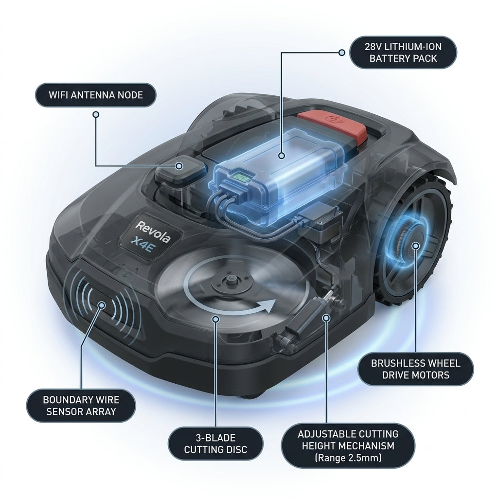 Robot Lawn Mower Engineered for Hands-Free Care, 28V Brushless Motors, WiFi Control, 0.5 Acre Coverage — How It Works