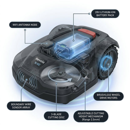 Robot Lawn Mower Engineered for Hands-Free Care, 28V Brushless Motors, WiFi Control, 0.5 Acre Coverage — How It Works