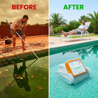 Robotic Pool Vacuum Vacuum for Above-Ground and In-Ground Pools — Before & After