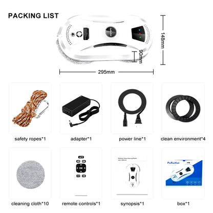 Ultra Thin Robot Vacuum Cleaner Window Cleaning Robot Window Cleaner Electric Glass Remote Control for Home